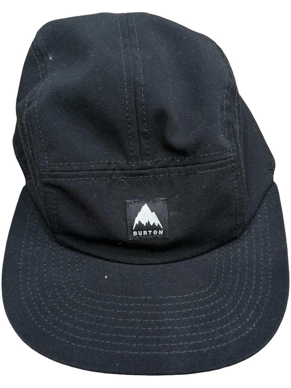Burton Black Five-Panel Camp Cap with Mountain Logo